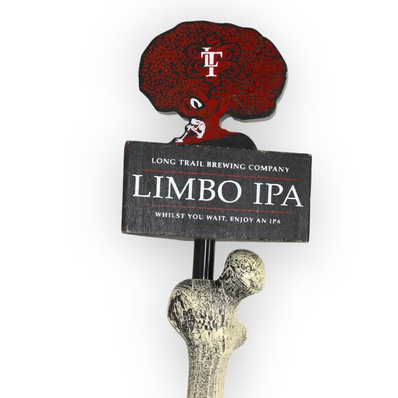 LongTrail Limbo IPA Bone Craft Beer Tap Handle Vermont Tree of Life Crow - Picture 3 of 7